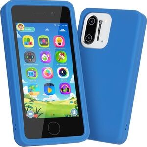 Kids Smart Phone Learning Toy Blue 3.97” Touchscreen Dual Camera Games NEW